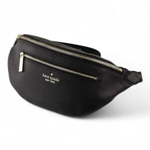 NWT - Kate Spade Leila Black Pebbled Leather Belt Bag